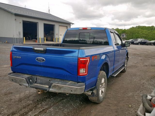 1FTEX1EP4FFC37061 - 2015 FORD F150 SUPER BLUE photo 4