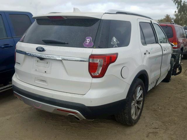 1FM5K7F80HGC15057 - 2017 FORD EXPLORER L WHITE photo 4