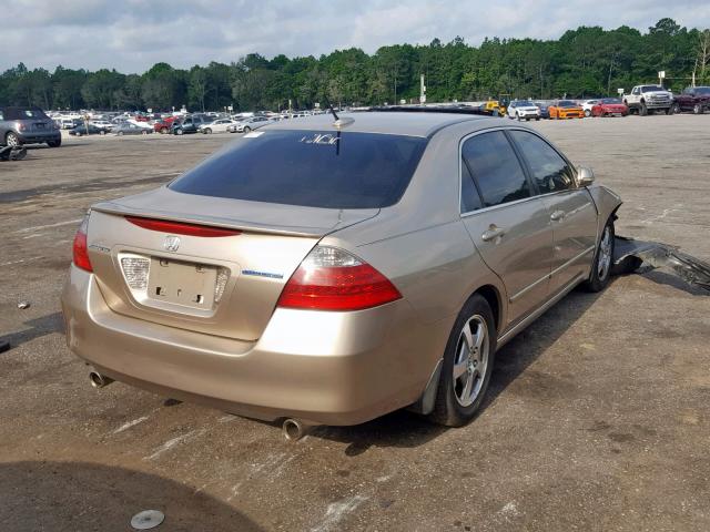 JHMCN36507C003216 - 2007 HONDA ACCORD HYB GOLD photo 4