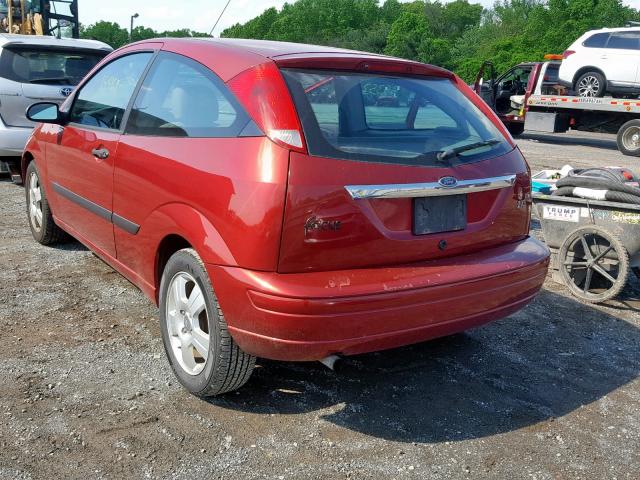 3FAFP31Z84R120502 - 2004 FORD FOCUS ZX3 RED photo 3