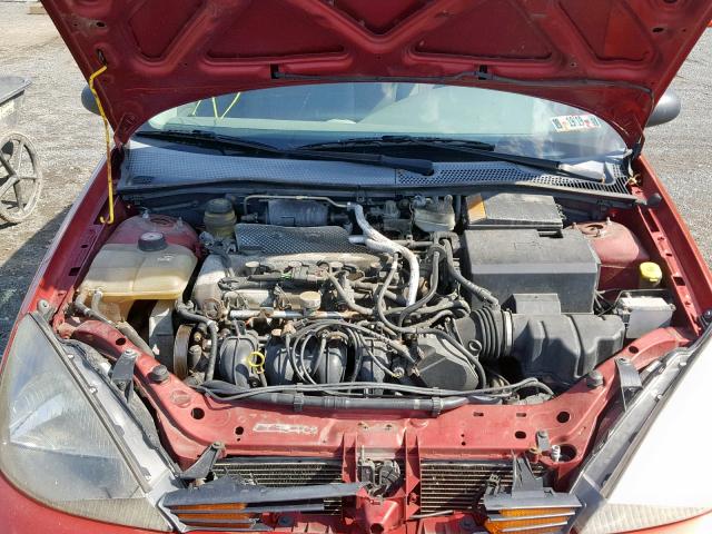 3FAFP31Z84R120502 - 2004 FORD FOCUS ZX3 RED photo 7