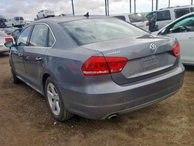 1VWBH7A34CC016320 - 2012 VOLKSWAGEN PASSAT SE GRAY photo 3