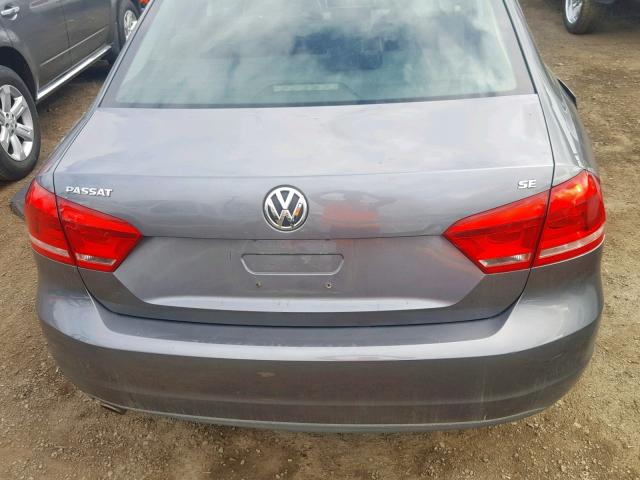 1VWBH7A34CC016320 - 2012 VOLKSWAGEN PASSAT SE GRAY photo 9