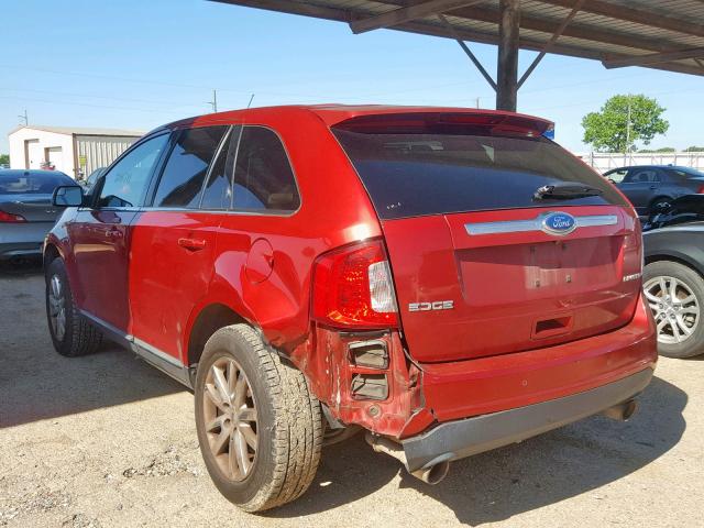 2FMDK3KC7BBB15308 - 2011 FORD EDGE LIMIT RED photo 3