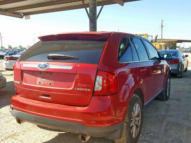 2FMDK3KC7BBB15308 - 2011 FORD EDGE LIMIT RED photo 4