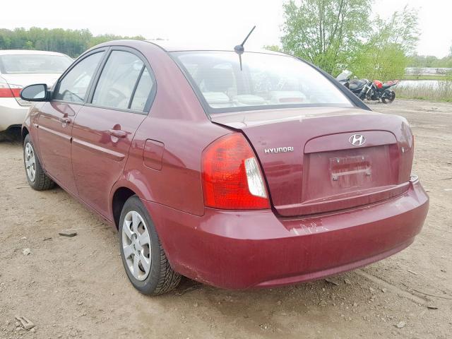 KMHCN46C46U024094 - 2006 HYUNDAI ACCENT GLS MAROON photo 3