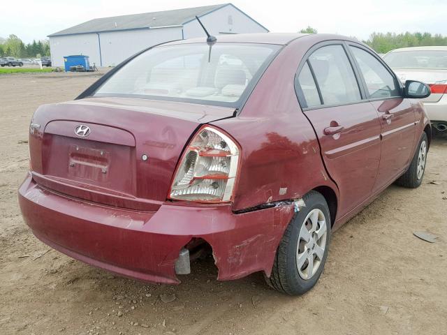 KMHCN46C46U024094 - 2006 HYUNDAI ACCENT GLS MAROON photo 4