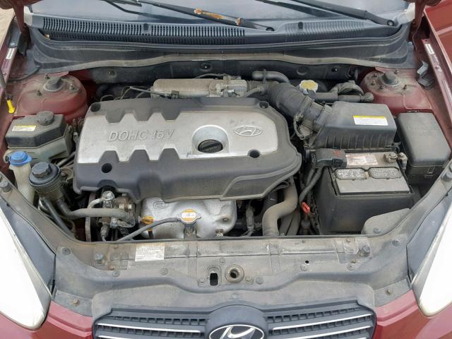 KMHCN46C46U024094 - 2006 HYUNDAI ACCENT GLS MAROON photo 7