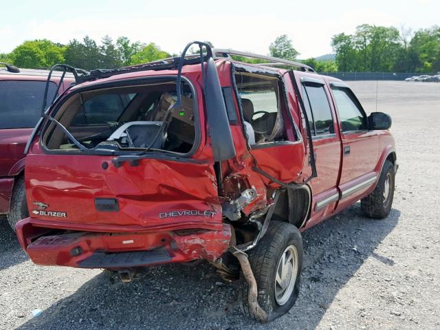 1GNDT13W412209818 - 2001 CHEVROLET BLAZER MAROON photo 4