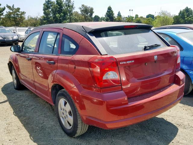 1B3HB28B57D284941 - 2007 DODGE CALIBER MAROON photo 3