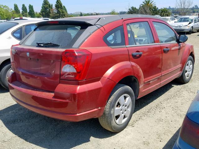 1B3HB28B57D284941 - 2007 DODGE CALIBER MAROON photo 4