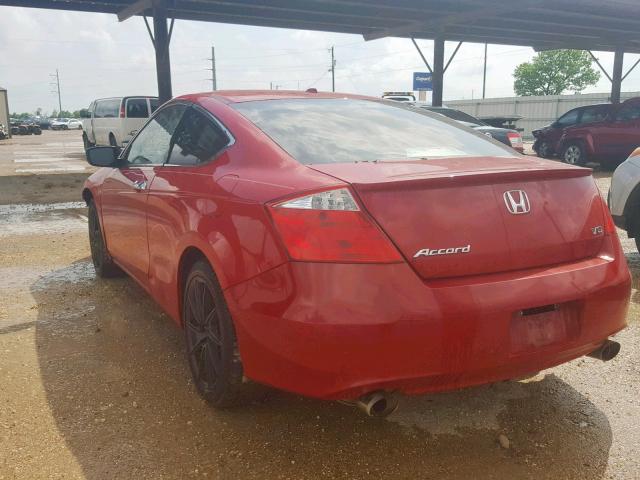 1HGCS228X8A005851 - 2008 HONDA ACCORD EXL RED photo 3