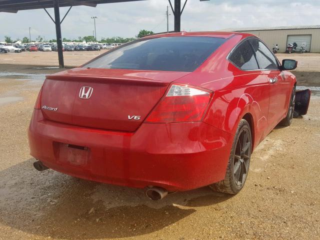 1HGCS228X8A005851 - 2008 HONDA ACCORD EXL RED photo 4