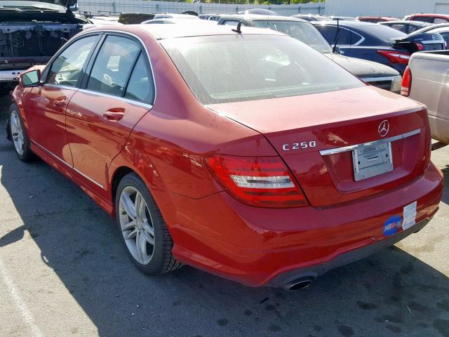 WDDGF4HB3DR293782 - 2013 MERCEDES-BENZ C 250 RED photo 3