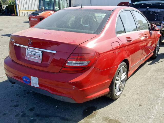 WDDGF4HB3DR293782 - 2013 MERCEDES-BENZ C 250 RED photo 4