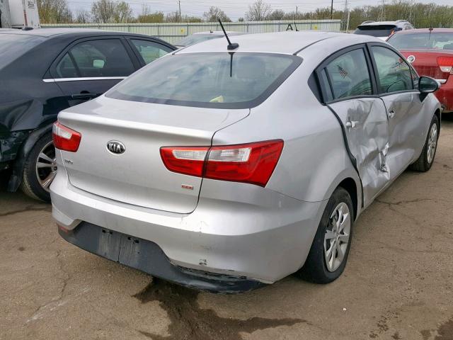 KNADM4A38G6575747 - 2016 KIA RIO LX SILVER photo 4