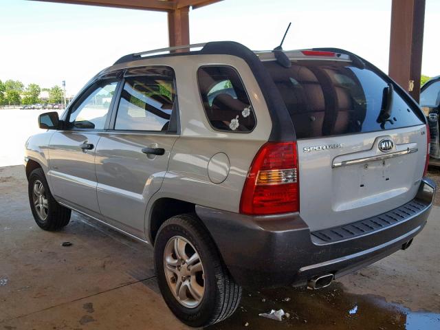 KNDJE723987478541 - 2008 KIA SPORTAGE E SILVER photo 3