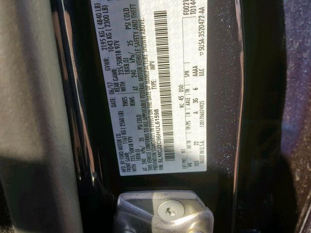 5LMCJ2C96HUL61598 - 2017 LINCOLN MKC SELECT ლურჯი ფოტო 10