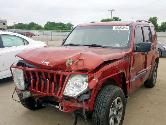 1J8GP28K28W167652 - 2008 JEEP LIBERTY SP RED photo 2