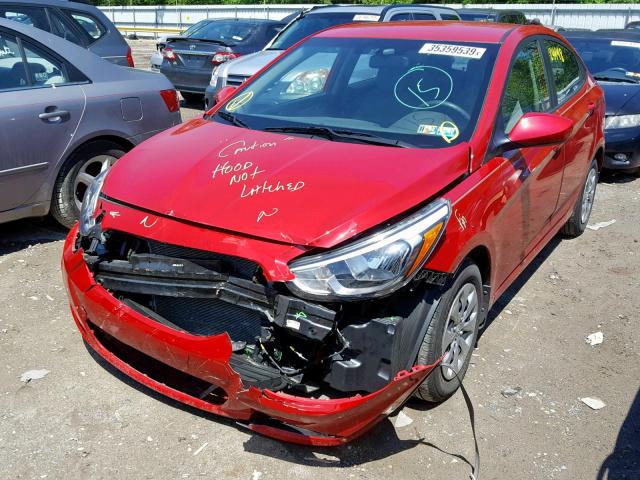 KMHCT4AE6GU138131 - 2016 HYUNDAI ACCENT SE RED photo 2