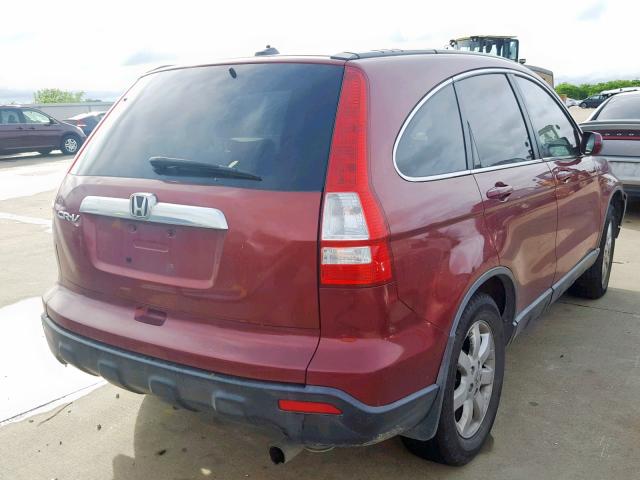 JHLRE387X8C021401 - 2008 HONDA CR-V EXL BURGUNDY photo 4