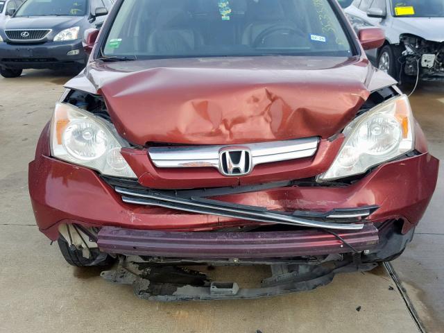 JHLRE387X8C021401 - 2008 HONDA CR-V EXL BURGUNDY photo 9