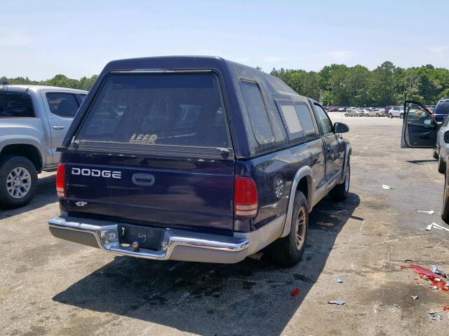 1B7FL26X4XS145400 - 1999 DODGE DAKOTA PURPLE photo 4