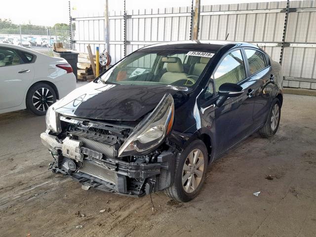 KNADN4A38D6225415 - 2013 KIA RIO EX BLACK photo 2