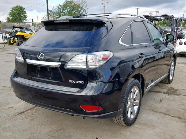 2T2ZK1BA0CC080323 - 2012 LEXUS RX 350 BLACK photo 4