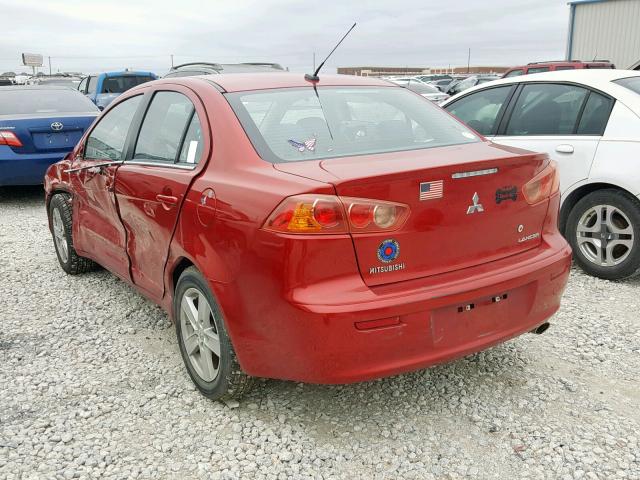 JA3AU26U08U042248 - 2008 MITSUBISHI LANCER ES RED photo 3