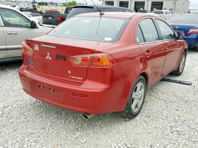 JA3AU26U08U042248 - 2008 MITSUBISHI LANCER ES RED photo 4