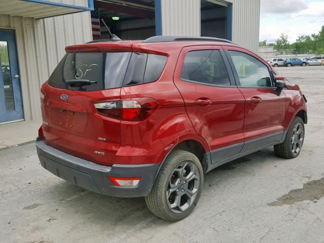 MAJ6P1CL5JC203697 - 2018 FORD ECOSPORT S RED photo 4