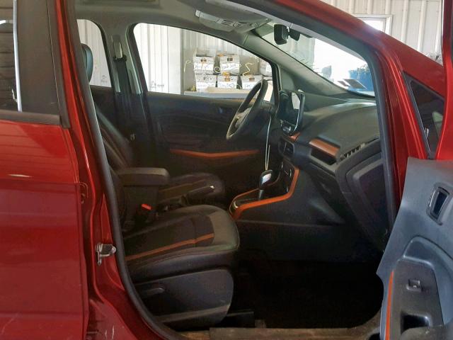 MAJ6P1CL5JC203697 - 2018 FORD ECOSPORT S RED photo 5