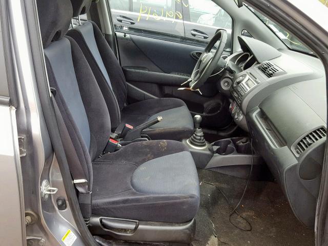 JHMGD37428S060633 - 2008 HONDA FIT GRAY photo 5