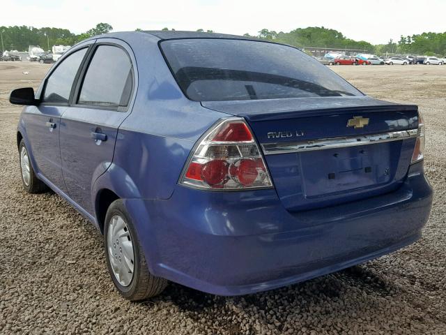 KL1TD56E89B644307 - 2009 CHEVROLET AVEO LS BLUE photo 3