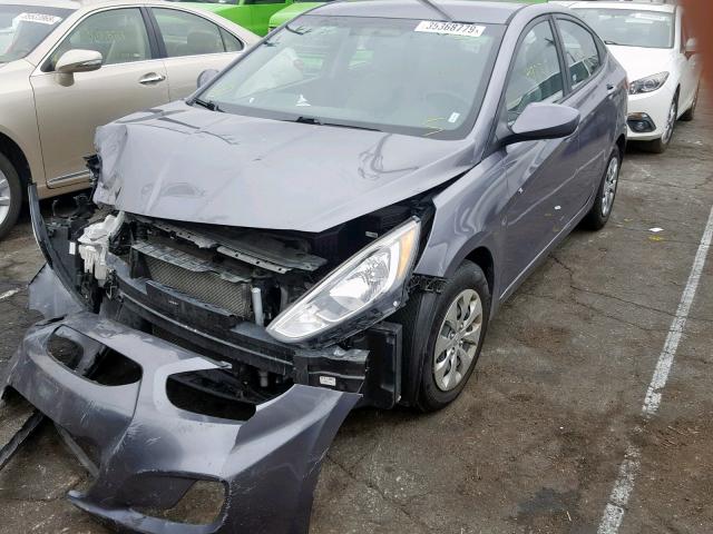 KMHCT4AEXGU105214 - 2016 HYUNDAI ACCENT SE GRAY photo 2