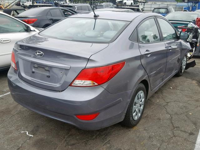 KMHCT4AEXGU105214 - 2016 HYUNDAI ACCENT SE GRAY photo 4