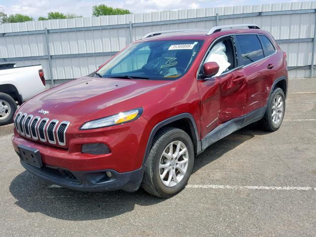 1C4PJMCS5EW207939 - 2014 JEEP CHEROKEE L MAROON photo 2