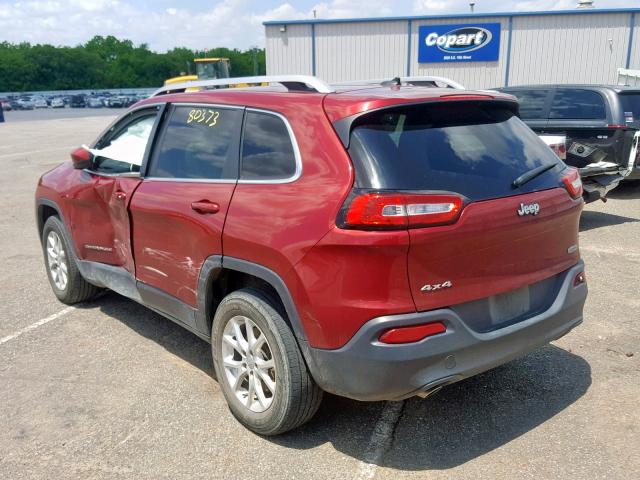 1C4PJMCS5EW207939 - 2014 JEEP CHEROKEE L MAROON photo 3