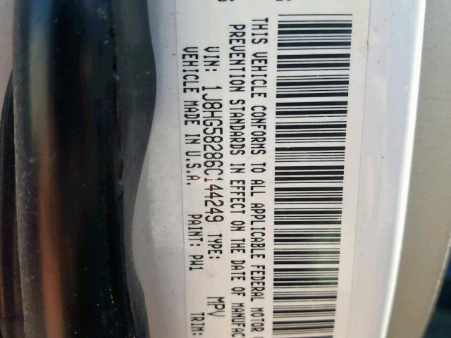 1J8HG58286C144249 - 2006 JEEP COMMANDER WHITE photo 10