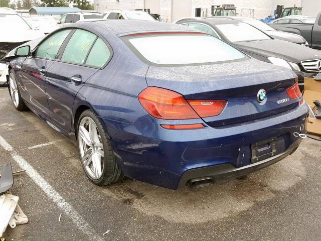 WBA6D4C32HD981347 - 2017 BMW 650 I BLUE photo 3