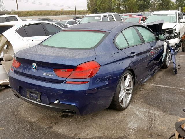 WBA6D4C32HD981347 - 2017 BMW 650 I BLUE photo 4