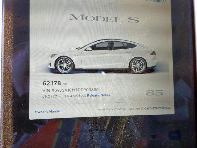 5YJSA1CN3DFP09869 - 2013 TESLA MODEL S WHITE photo 8