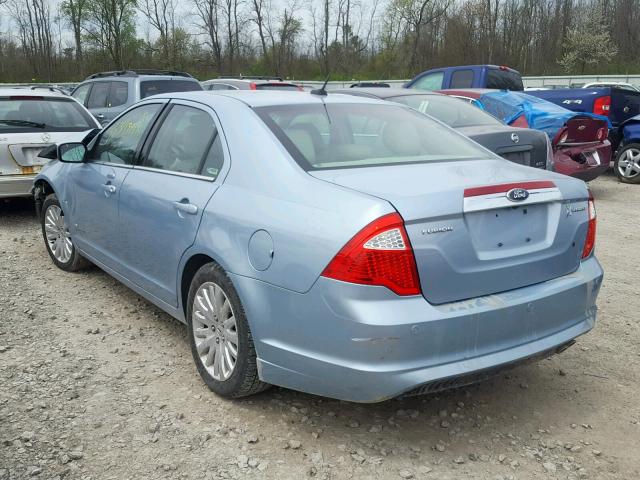 3FADP0L32BR132608 - 2011 FORD FUSION HYB BLUE photo 3