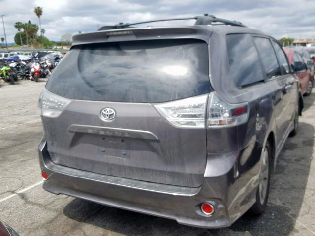 5TDXK3DC8ES450160 - 2014 TOYOTA SIENNA SPO GRAY photo 4