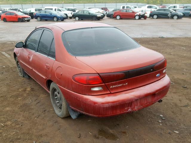 1FALP13P1VW100741 - 1997 FORD ESCORT LX BURGUNDY photo 3