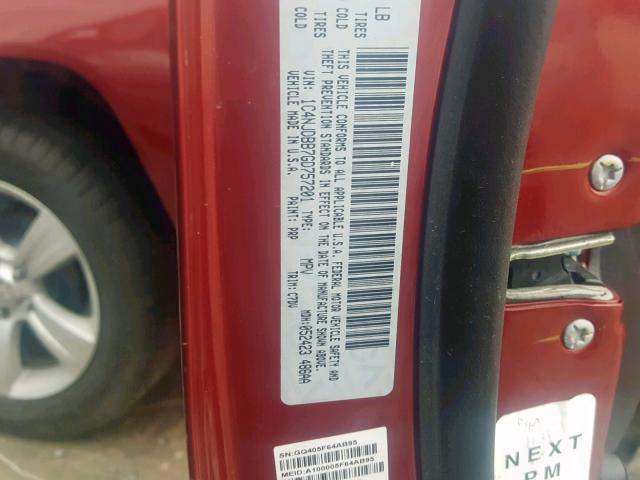 1C4NJDBB7GD757201 - 2016 JEEP COMPASS SP წითელი ფოტო 10