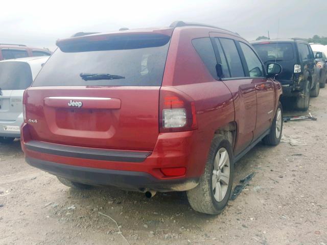 1C4NJDBB7GD757201 - 2016 JEEP COMPASS SP წითელი ფოტო 4