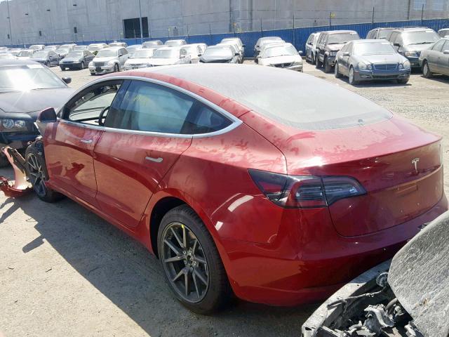 5YJ3E1EA7JF053318 - 2018 TESLA MODEL 3 RED photo 3