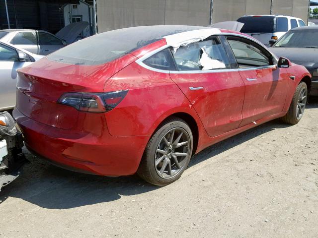 5YJ3E1EA7JF053318 - 2018 TESLA MODEL 3 RED photo 4